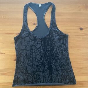 Lululemon Cropped Black Scribble Tank Top